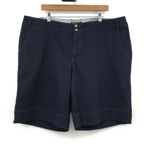Eddie Bauer Blakely Fit Chino 10" Shorts Womens 22W Navy Blue Classic Outdoor